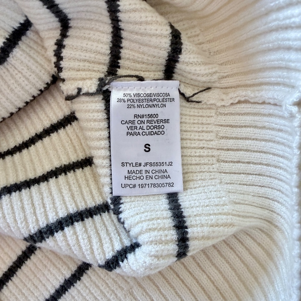 MASON & BELLE | Mock Neck Stripe Sweater, Size Small - Picture 3 of 4